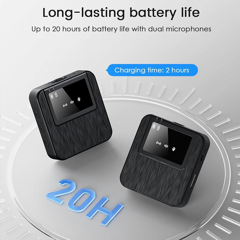 3-in-1 Mini Microphone for iPhone, Android, Camera - 328ft Long Range, 20H Battery Life, Wireless Microphones, Lapel Mic with AI Noise Reduction for Video Recording, YouTube, TikTok
