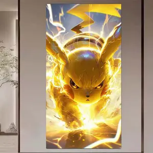 1 DIY handcraft diamond painting set, 5D diamond art set, DIY decoration, Pikachu, lightning, energy. Diamond painting set full round diamonds, mosaic, diamond art, DIY art home decoration, suitable for Christmas.