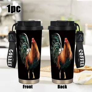 18oz Chicken Camping Design Tinkerbell Insulated Stainless Steel Coffee Mug with Lid, Leakproof Travel Tumbler for Hot & Cold Drinks, Stainless Steel Drinkware