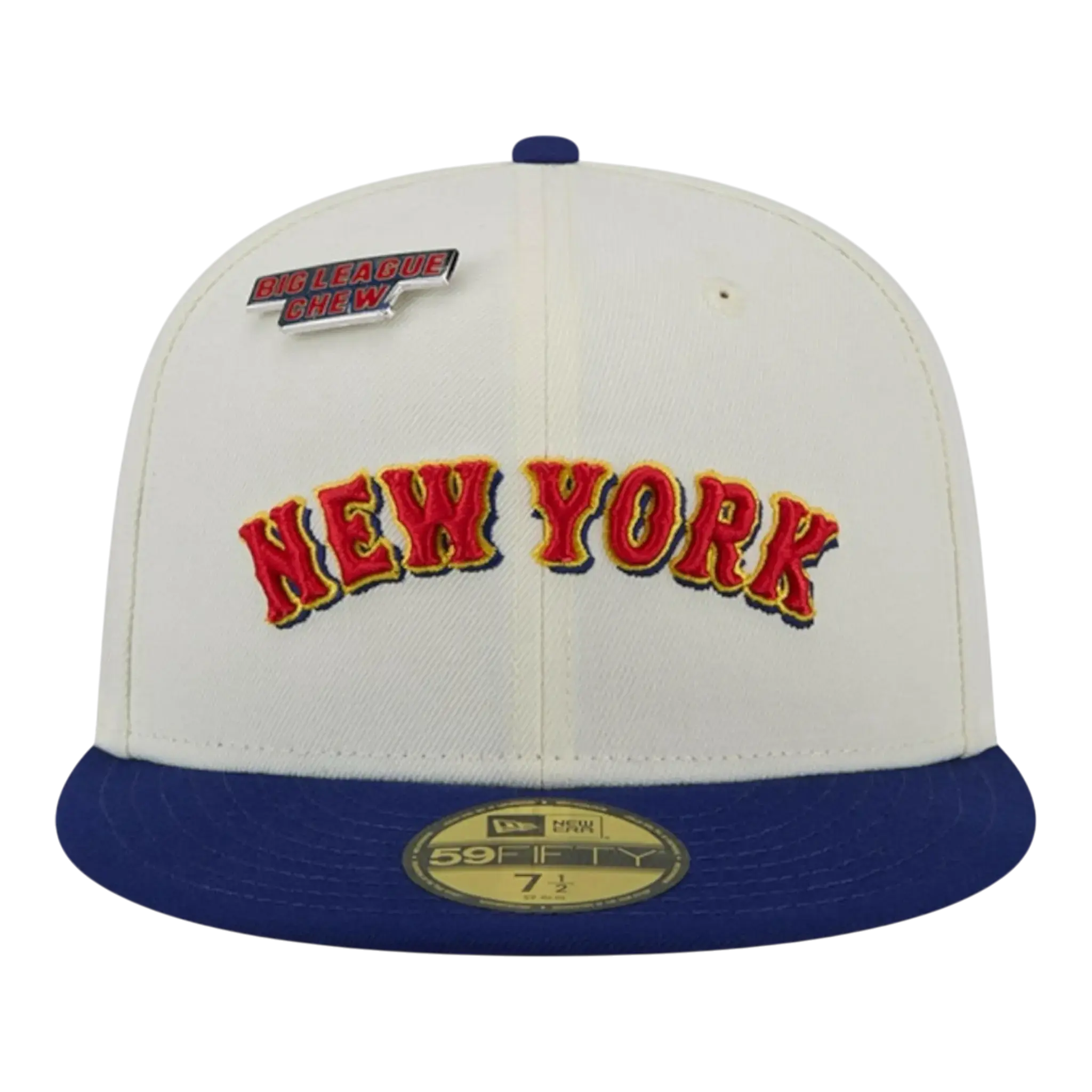 New Era X Big League Chew New York Mets 59FIFTY Fitted in Chalk White/Navy | Wool