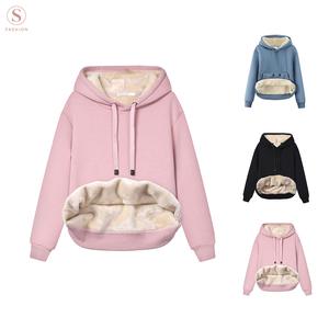 Yimoon Women's Winter Warm Hoodie Sherpa Fleece Lined Pullover Hoodie Hooded Sweatshirt Heavyweight Casual Tops