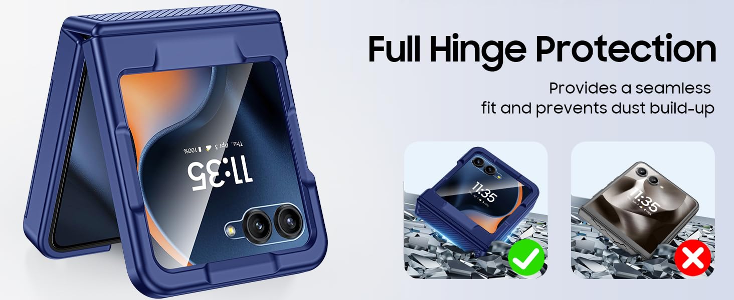 Vizvera for Motorola Razr Case w/ RFID Blocking – Card Holder, Hinge Protection & Screen Protector