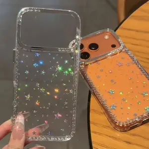 Luxurious Rhinestone Fashionable Phone Case, Sparkling Starlight Transparent Suitable For iPhone 17 16 15 14 13 12Pro Max 17Air  16/15/14Plus Anti Drop Protective Cover