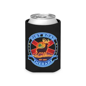 Dirt Road Therapy Deer Logo Slim or regular Can Cooler | Neoprene Koozie