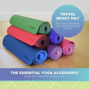 SuperLite TPE Yoga Mat - Extra Thick with Mandala & Energy Centering Line