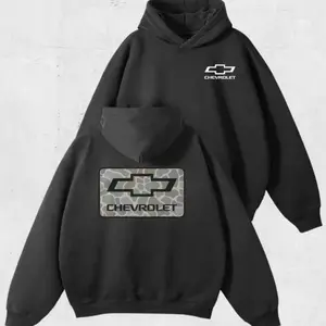 Camo Logo Vintage Hoodie, 2 Sides Cotton Crewneck Tee, Gift for Car Lovers & Hunters