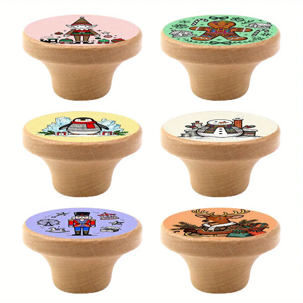 6PCS Round Nightstand Drawer Knobs, Furniture and Wardrobe Door Handles, Versatile Furniture Drawer Knobs, And Wooden Single Hole Drawer Knobs Are Also Available. Perfect Gift for Parents
