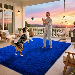 AAFKK Rugs For Living Room Bedroom, Area Rugs Fluffy Rug Carpet, Soft Shaggy Modern Floor Rug For Kids Boys Girls Room, Plush Fuzzy Dorm Rug For Home Decor Aesthetic, Royal Blue