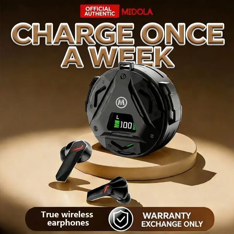 MIDOLA 2026 New True Wireless Bluetooth In-Ear Earbuds - Lightweight Headphone with Noise Cancellation, Long Battery Life, Low Latency, Smart Touch, HD Calls, High Synchronization Universal Earbud Headset