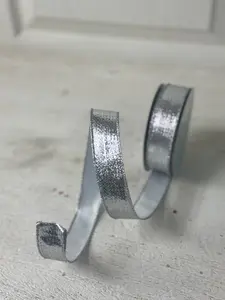 7/8 Inch By 10 Yard Silver Metallic Ribbon