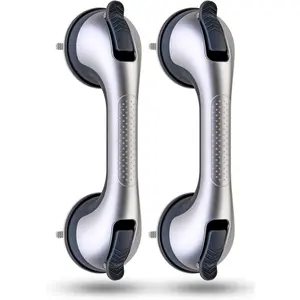2 Pack Suction Cup Shower Grab Bars for Seniors, Heavy Duty Removable Shower Handles for Bathtubs & Showers, Bath Handrails for Elderly Assistance Products, Bathroom Safety Accessory