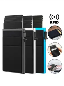 Men's RFID Credit Card Holder - Ultra-thin Simple Wallet, Luxury Metal Bank Card ID Holder, Mini Men's Card Holder, Business Card Holder