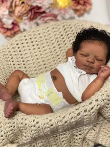 Reborn Baby Dolls Black Girl 18 Inch Soft Body Realistic Newborn Baby Dolls Full Vinyl Body Poseable Real Life Baby Dolls Girl