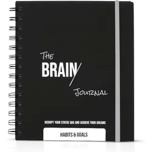 The  Brain  Journal (Habits & Goals) - 6 x 7 Inches Productivity journal - 13 week Guided Prompts for Habits, Goal setting & Personal growth- Gratitude & Manifestation journal