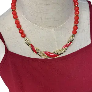 Red Vintage beaded necklace