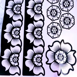 Henna Stencils Feet Set for Temporary Designs Feet Palm & Fingers Easy Apply Remove Elegant Stickers for Wedding Party Use