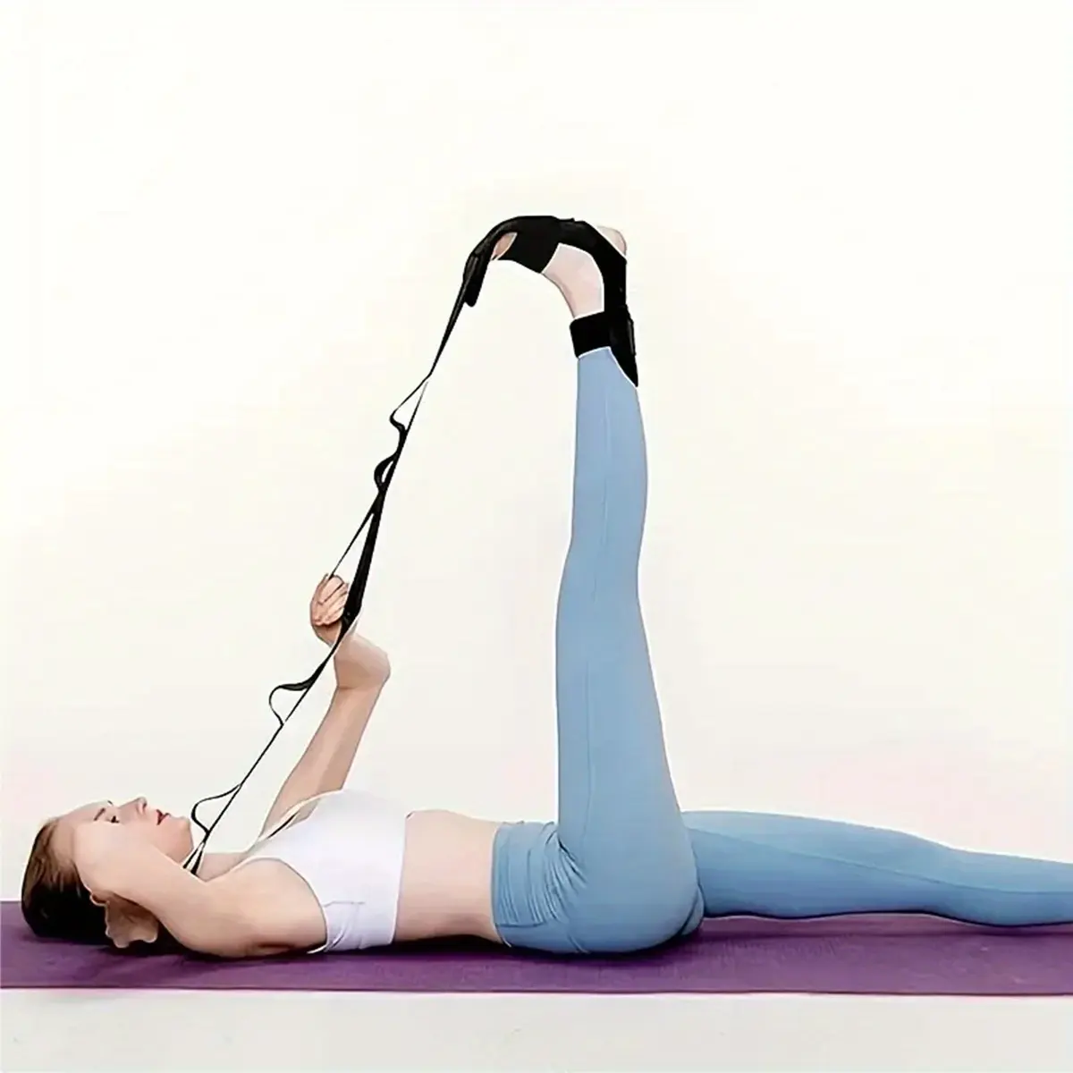 LHU Adjustable Yoga Muscle Relaxation Stretching Band - Band Stretcher with Loop for Calf, Hamstring Leg Flexibility Training, Home Workout Equipment