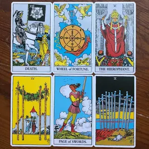 [Free Cleansing Stone] Smith Waite Tarot Deck Set with Velvet Tarot Bag & Tarot Table Cloth for Fortune Telling