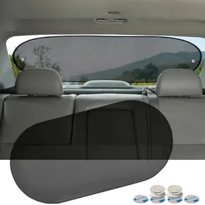 Car Sun Shade, HOMEYA UV Protection Folding Auto Rear Window Sunshade, 39 x 20 inch Universal Mesh Back Window Visor with Magnet Adsorption for Children Kids Baby Pet Fit SUV