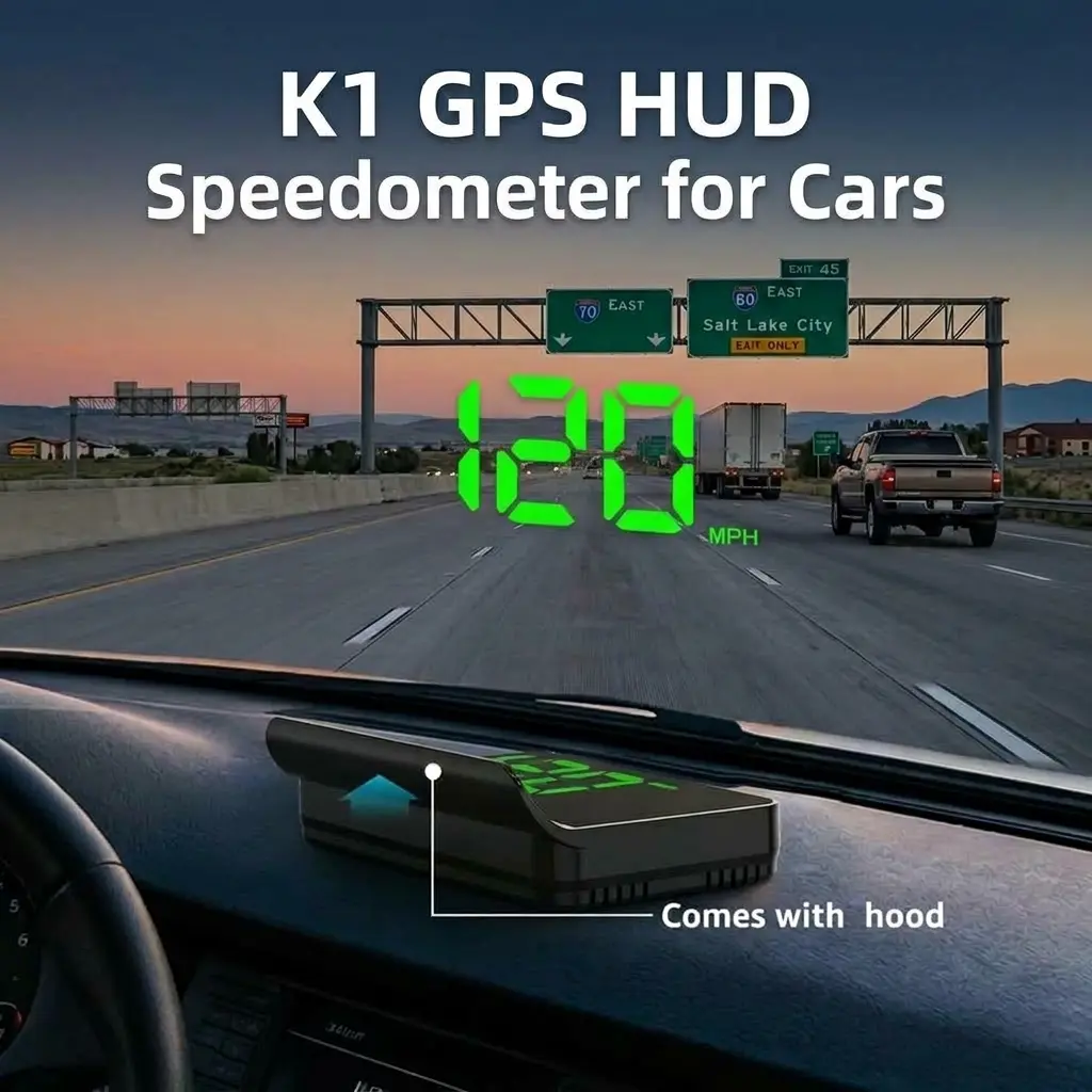 2026 New Digital GPS Speedometer Head-Up Display, Auto Parts Accessories with GPS Sensor, Odometer HUD MPH Gauge for Car, Truck, Motorcycle, Car Repair & Inspection Tool tiktokshopspringglowup, Cars