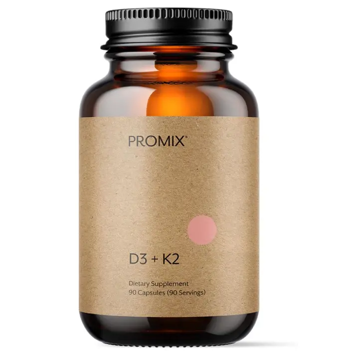 ProMix Nutrition Vitamin D3 K2 5000iu Supplement | MK4 & MK7 | Soy & Gluten Free - 90 Count Capsule