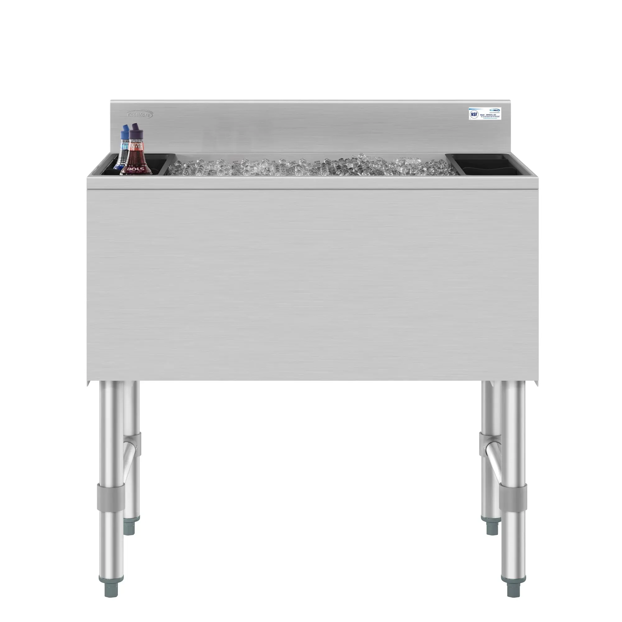 30 in. Commercial Underbar Ice Bin with Siding Lid in Stainless Steel
