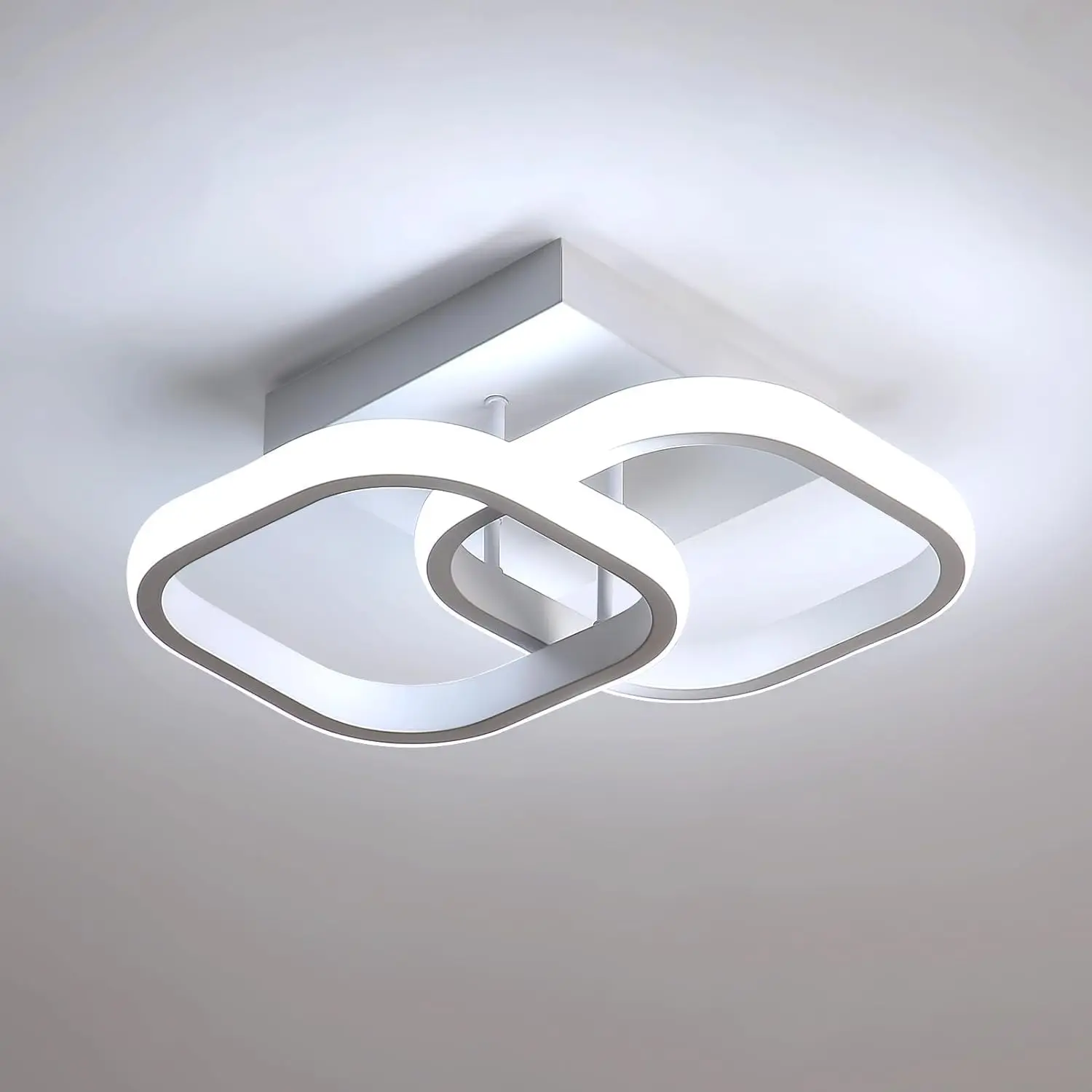 Modern LED Ceiling Light, Square Acrylic LED Light, 22W 6500K Flush Mount Light Fixture for Kitchen, Hallway, Indoor Illumination Light Fixture, Great Christmas Light