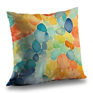 MWW C1PT2020UQ4UA6 20 x 20 in. Blobs Orange Polyester Twill Throw Pillow Insert for Home Decor