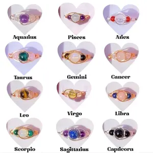 Handmade Zodiac Crystal Rings for Power Healing and Manifesting Love - Crystals for Zodiac Signs Custom