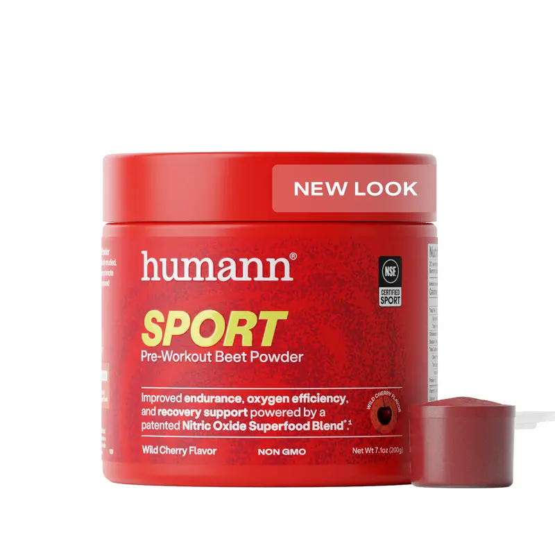 Humann SuperBeets Sport Endurance Pre Workout Powder, Nitric Oxide Supplement, NSF Certified, Stimulant & Caffeine Free, Made with Beet Root, Wild Cherry, 20 Servings