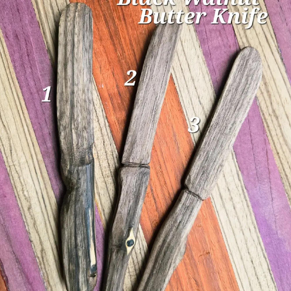 Handcarved - Black Walnut - Butter Knife