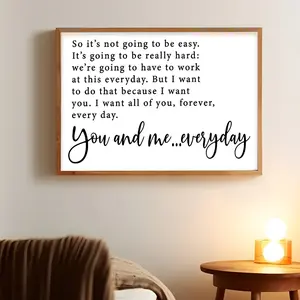Landscape And Square Unframed Poster, The Notebook,  Quote Farmhouse , Love Quotes,  You and Me Everyday , Romantic Movie Quote Wall Art decor printable wall art Room Decoration. cover art poster(Note: Frame shown for display only) Water Proof Ornaments