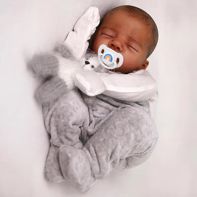 [WOOROY] Reborn Baby Doll Africa American Dolls Mix, 18/20 In Lifelike Baby Dolls, Cloth Bodies, Perfect Birthday & Christmas Gift for Ages 3+