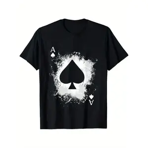 Poker Watersplash Ace Of Spades - Texas Hold'Em Poker T-Shirt, Loose style new unisex short-sleeved T-shirt, casual and comfortable, 100% cotton