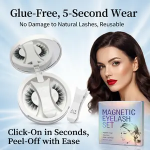 3D Magnetic Eyelashes Set - Eyelash Curlers with Eyebrow Kit Spiky Eyelash Cluster with Applicator Eyelash Extensions Glue-Free Waterproof Lightweight Makeup lashes