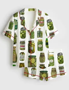 Dill Pickle Collage Pajama Set, Lounge Set, Sleepwear for women