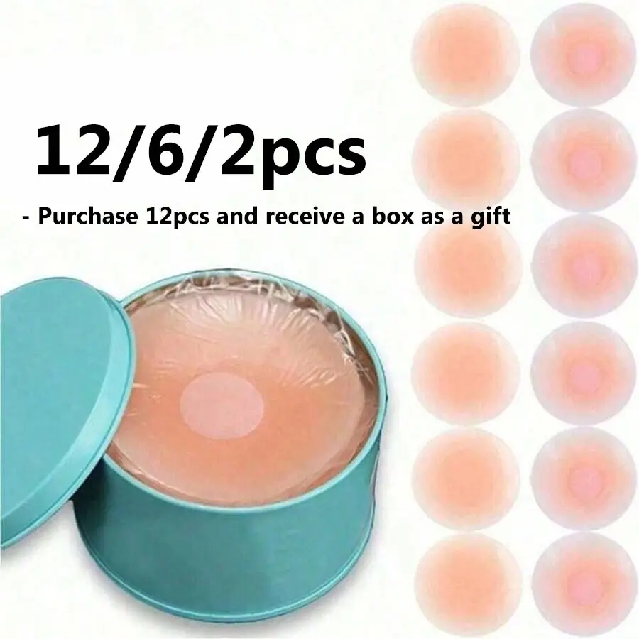 Reusable Silicone Nipple Covers with Lift for Women, Breast Lift, Non-Slip Breathable, Seamless Adhesive, Strapless, Sports & Outdoor & Wedding, Skin Tone/, Gather/circle/flower Shape, Accessories