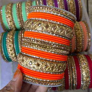 Golden Finish 2.10 Size Metal Bangle Set, 26-Piece Bulk Pack for Jewelry Collection