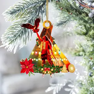 Eagle Tipi Native American Chief  - Unique Christmas Gift Decor Flat Acrylic Decoration Transparent Lightweight Ornament