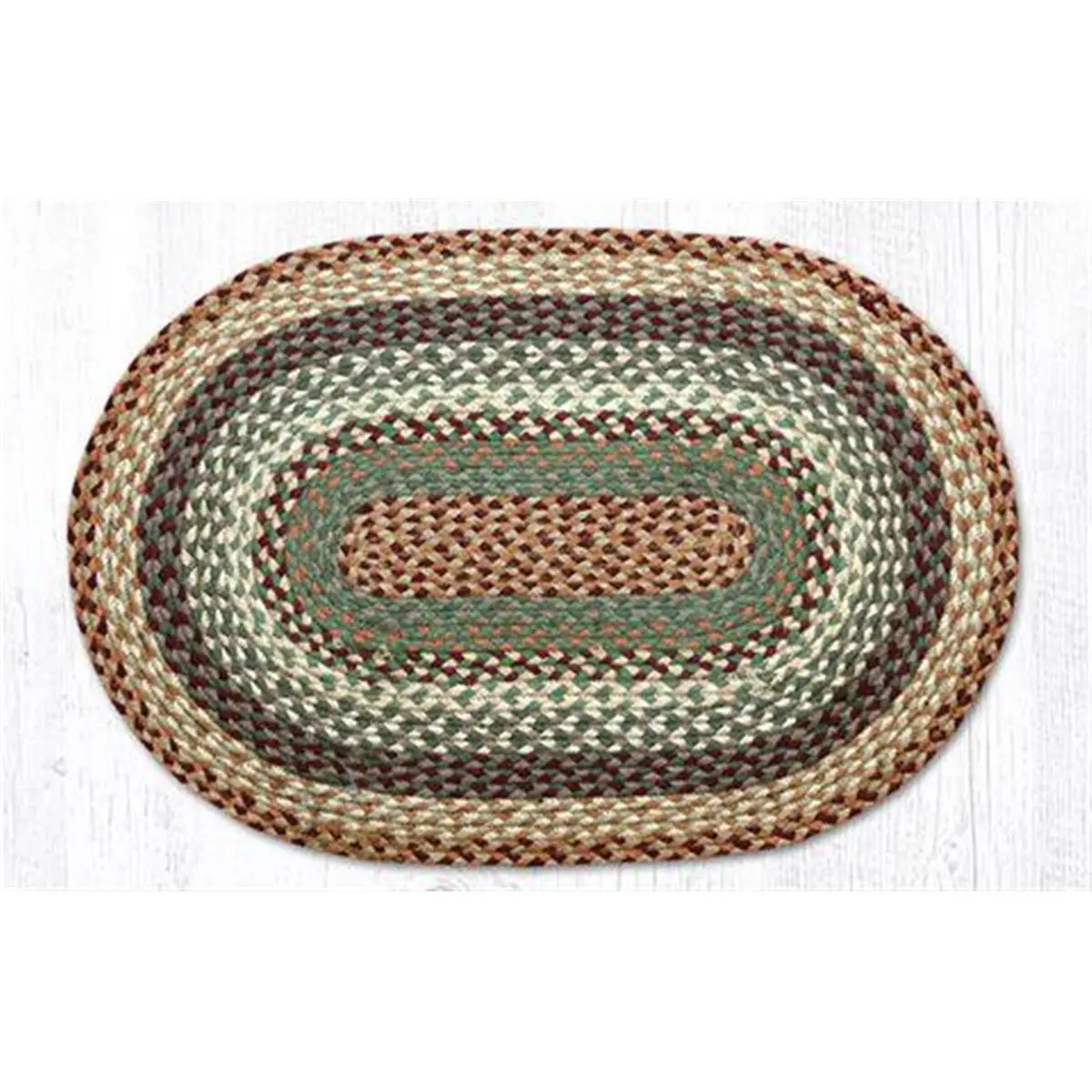 212 MAIN 4x6 ft. Buttermilk & Cranberry Jute Oblong Braided Area Rug - Jute Fiber, Braided Texture, Natural Look, Indoor Use, Braiding Area Rugs