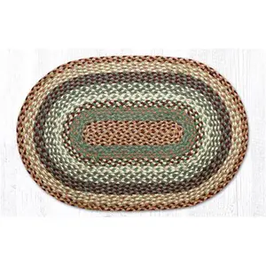 212 MAIN 4x6 ft. Buttermilk & Cranberry Jute Oblong Braided Area Rug - Jute Fiber, Braided Texture, Natural Look, Indoor Use, Braiding Area Rugs