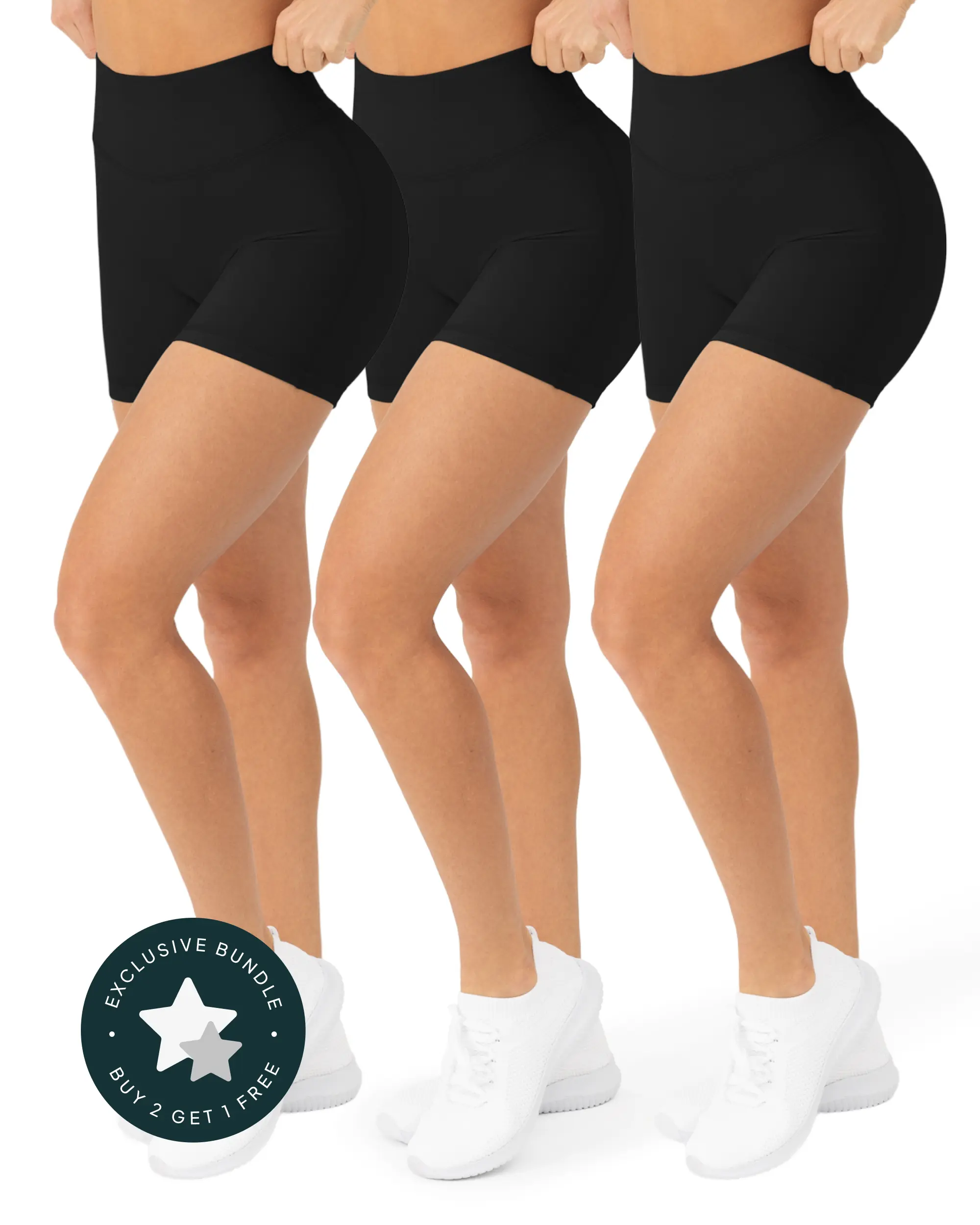 PAVOI ACTIVE 3-Pack Buttery Soft Shorts for Women - High Waisted Workout Shorts - 4" & 6" No Front Seams Gym Shorts - FlexFlow