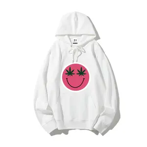 Smiley Face Graphic Oversized Hoodie, Cute Comfort Cotton Outfit, Fashion Casual Pullover, Best Valentine's Day Gift for Boyfriend, Girlfriend, Family & Friends, Perfect Holiday Present