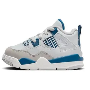 Toddler's Jordan 4 Retro Off White/Military Blue (BQ7670 141)