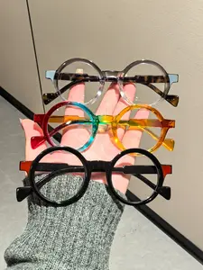 3-Piece High-Quality Bohemian Vintage Style Eyeglasses Round Frame Glasses for Women, Lightweight and Durable Stylish Accessories, Anti-Blue Light Lens for Daily Wear, Round Frame Eyeglasses