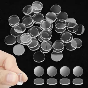 Glass Table Top anti Slip Pads, 50 Pcs Glass Table Top Bumpers, Clear Rubber Bumpers, Glasses Tables Silicone Pads for Glasses Tables Tops, Photo Frame, Furniture,Kitchen Cabinets-2Mm Thickness(Round) Pretwad