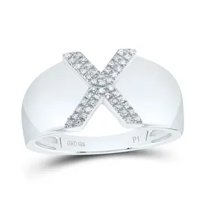 1/8Ctw-Dia P1 Initial "X" Men's Ring (4.53 grams)