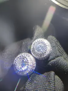 Cubic Zirconia Round Earrings for Men and Women New Hip Hop Trendy Earrings Street Jewelry, Dainty Fashion Jewelry