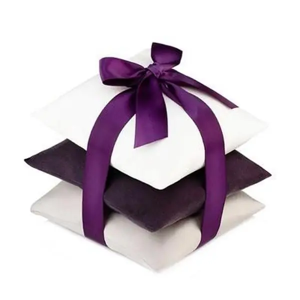PLUM ElizabethW Square Pure Silk Aromatic Sachet Set, Ribbon-Tied, 3-Piece, Perfect Aromatic Addition for Home Fragrance & Home Care Supplies