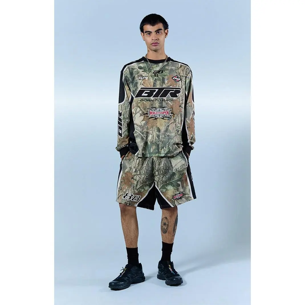 Pacsun Men's Camo Mesh Embroidered Shorts
